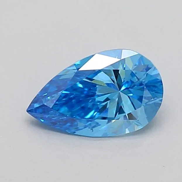 0.75ct PEAR Fancy Vivid Blue VS1 Coloured Lab diamond
