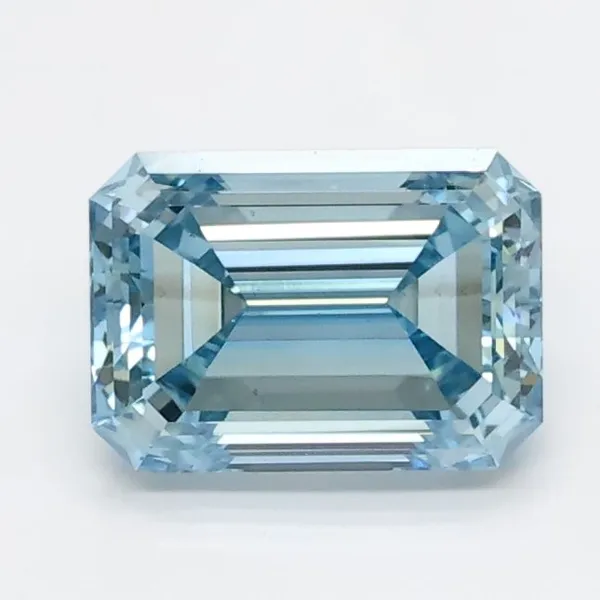 1.05ct EMERALD Fancy Intense Blue VS2 Coloured Lab diamond