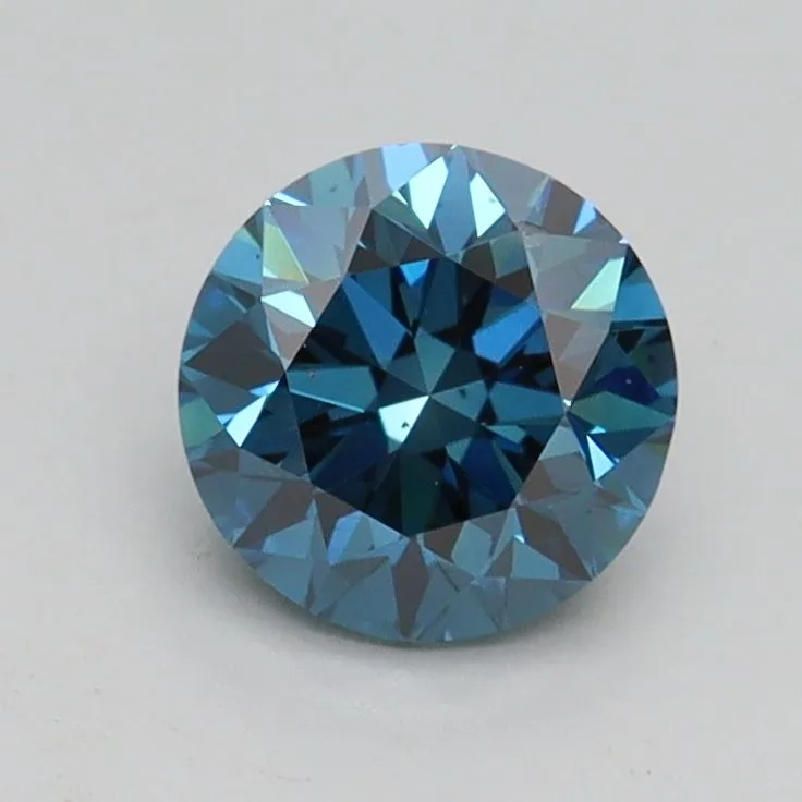 0.95ct ROUND Fancy Vivid Blue SI1 Coloured Lab diamond
