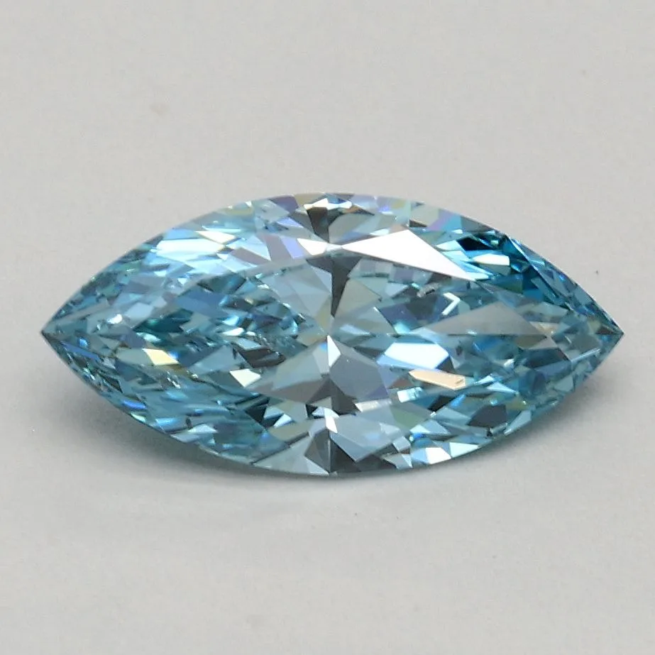0.81ct MARQUISE Fancy Vivid Blue SI1 Coloured Lab diamond