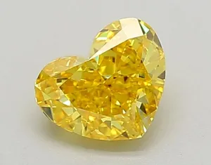 1.21ct HEART Fancy Vivid Yellow VVS1 Coloured Lab diamond