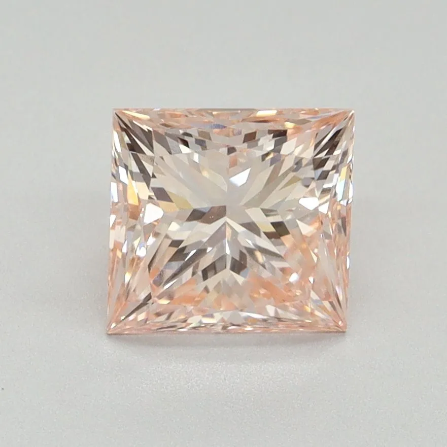 1.53ct PRINCESS Fancy Intense Pink VVS2 Coloured Lab diamond