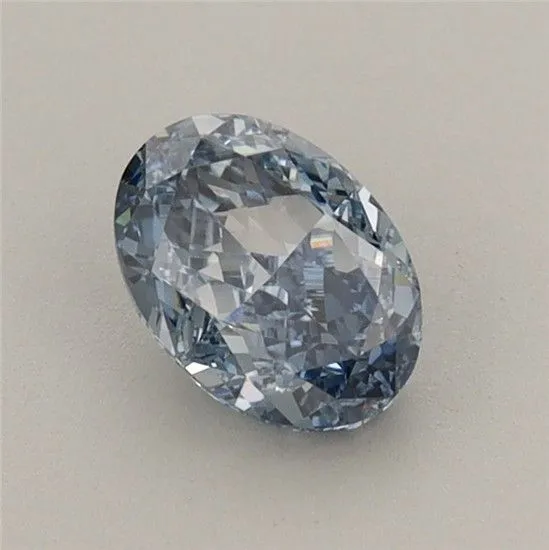 0.76ct OVAL Fancy Vivid Blue VS1 Coloured Lab diamond