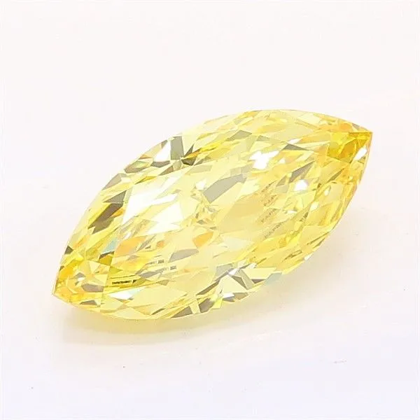 1.09ct MARQUISE Fancy Vivid Yellow VVS2 Coloured Lab diamond