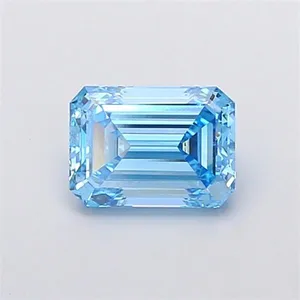 1.65ct EMERALD Fancy Vivid Blue VS1 Coloured Lab diamond