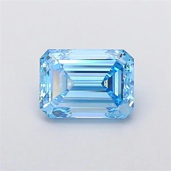 1.65ct EMERALD Fancy Vivid Blue VS1 Coloured Lab diamond