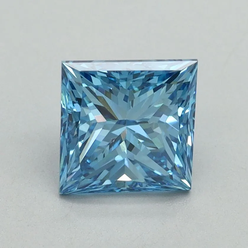 1.50ct PRINCESS Fancy Vivid Blue VS1 Coloured Lab diamond