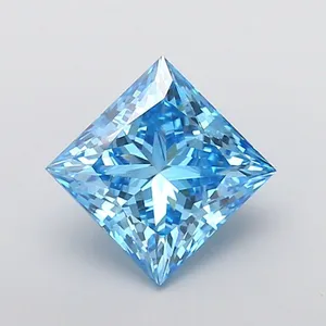 2.59ct PRINCESS Fancy Vivid Blue VS1 Coloured Lab diamond