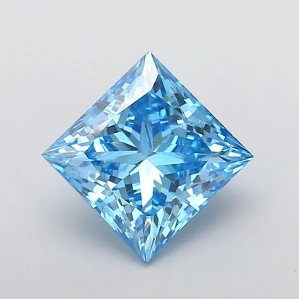 2.59ct PRINCESS Fancy Vivid Blue VS1 Coloured Lab diamond