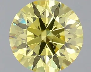 0.43ct ROUND Fancy Intense Yellow VS1 Coloured Lab diamond
