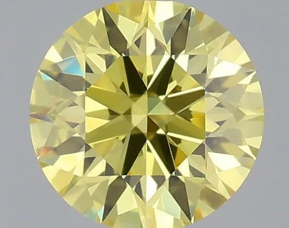 0.43ct ROUND Fancy Intense Yellow VS1 Coloured Lab diamond