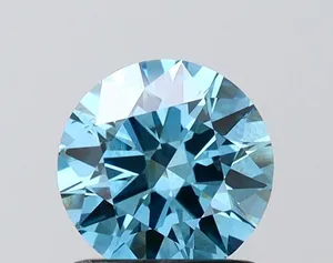 1.1ct ROUND Fancy Vivid Blue VS2 Coloured Lab diamond