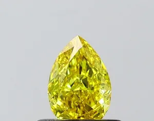 0.51ct PEAR Fancy Vivid Yellow VVS2 Coloured Lab diamond