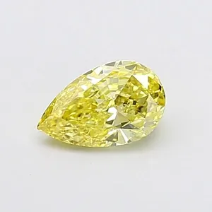0.7ct PEAR Fancy Intense Yellow VS2 Coloured Lab diamond