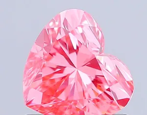 0.86ct HEART Fancy Vivid Pink VS1 Coloured Lab diamond