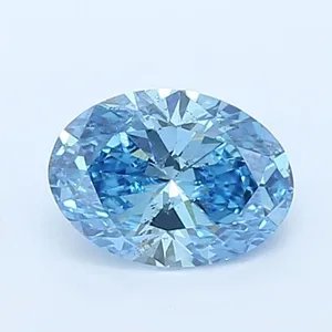 1ct OVAL Fancy Vivid Blue SI1 Coloured Lab diamond