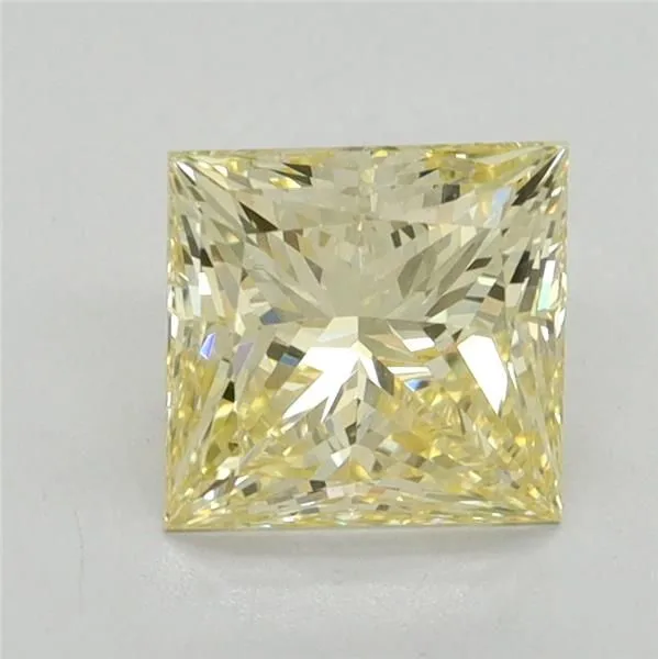 1.59ct PRINCESS Fancy Intense Yellow VVS2 Coloured Lab diamond