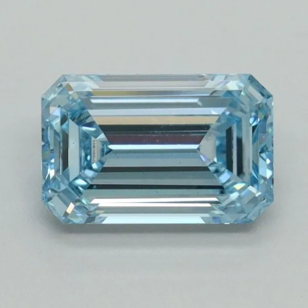 1.04ct EMERALD Fancy Vivid Blue VS2 Coloured Lab diamond