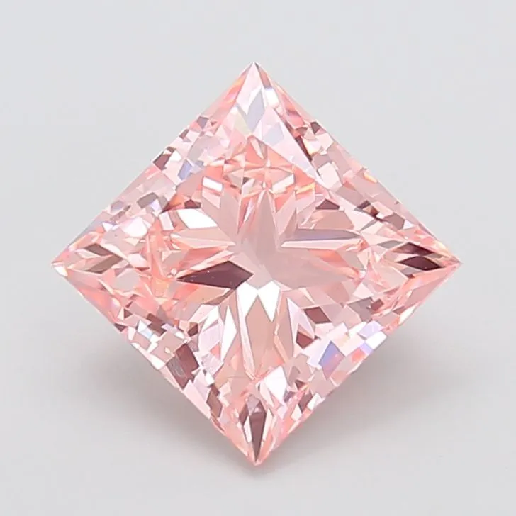 4.05ct PRINCESS Fancy Intense Pink VVS2 Coloured Lab diamond