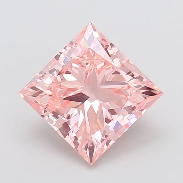 4.05ct PRINCESS Fancy Intense Pink VVS2 Coloured Lab diamond