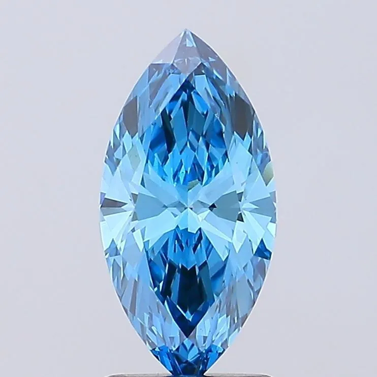 1.45ct MARQUISE Fancy Vivid Blue VVS2 Coloured Lab diamond
