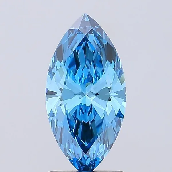 1.45ct MARQUISE Fancy Vivid Blue VVS2 Coloured Lab diamond