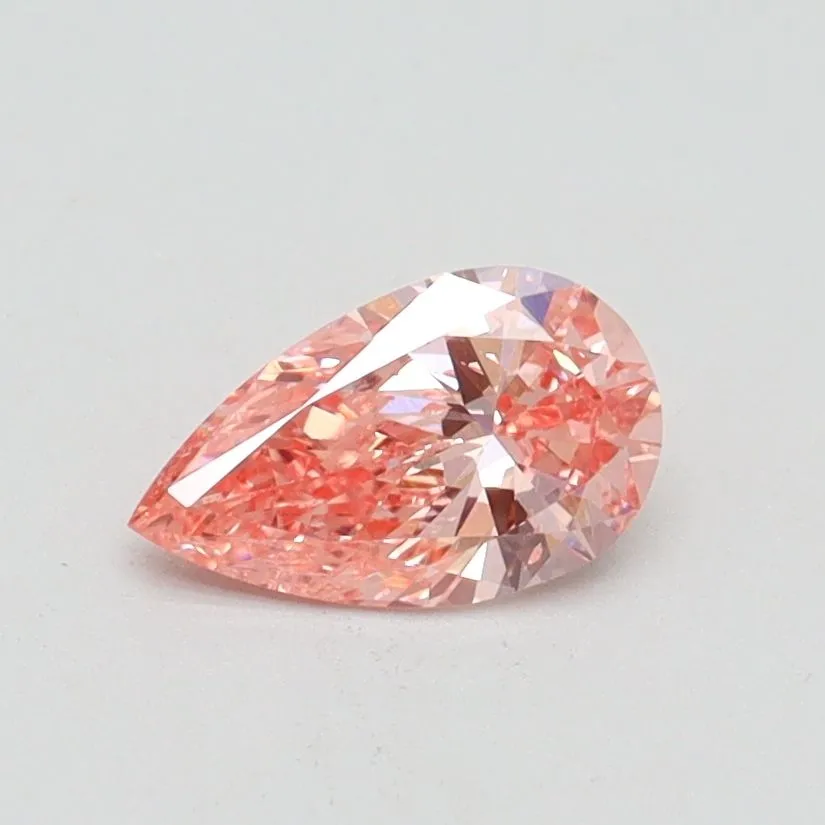 0.50ct PEAR Fancy Vivid Pink SI1 Coloured Lab diamond