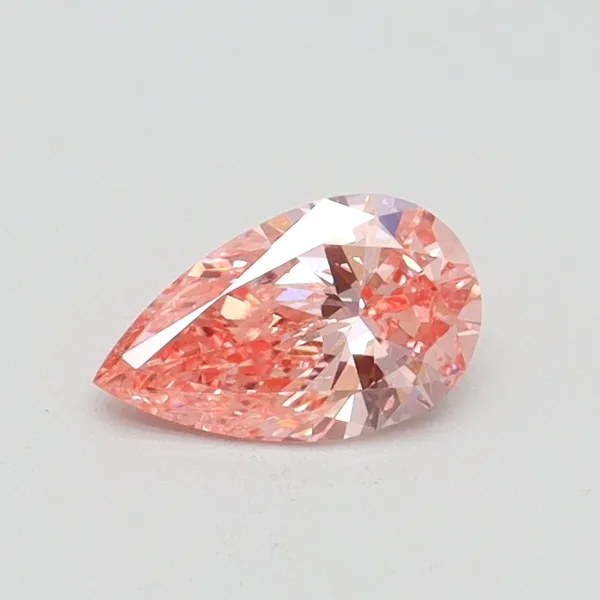 0.5ct PEAR Fancy Vivid Pink SI1 Coloured Lab diamond