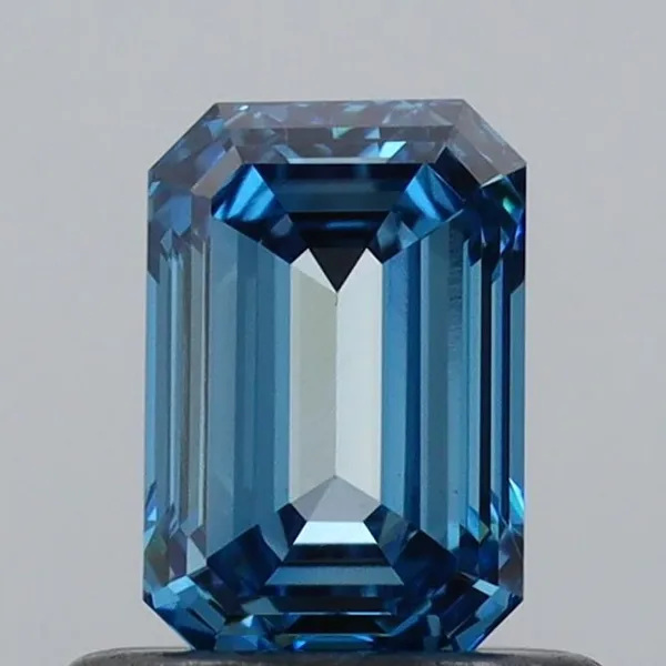 0.65ct EMERALD Fancy Intense Blue VS1 Coloured Lab diamond