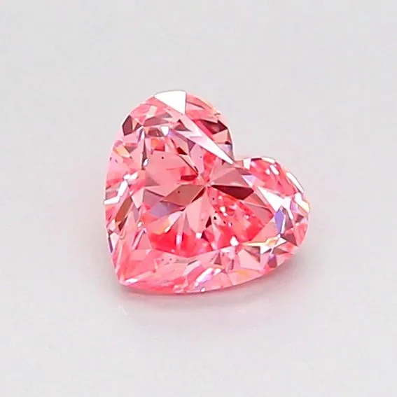 0.46ct HEART Fancy Vivid Pink SI1 Coloured Lab diamond