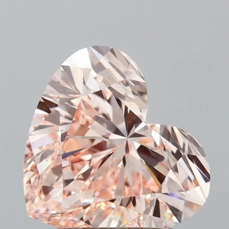 1.50ct HEART Fancy Brownish Pink VS1 Coloured Lab diamond