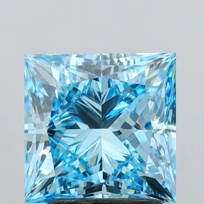 2.93ct PRINCESS Fancy Vivid Blue VVS2 Coloured Lab diamond