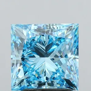 2.93ct PRINCESS Fancy Vivid Blue VVS2 Coloured Lab diamond