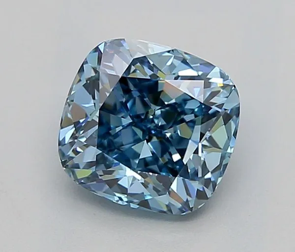 1.02ct CUSHION Fancy Vivid Blue VVS1 Coloured Lab diamond