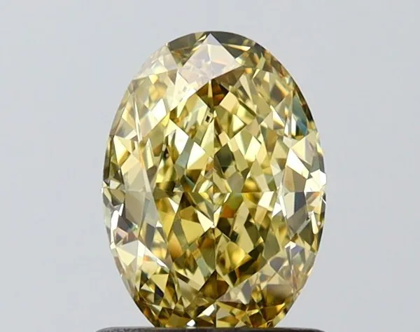 1.08ct OVAL Fancy Yellow VVS2 Coloured Lab diamond