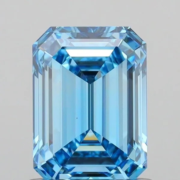 1.12ct EMERALD Fancy Vivid Blue VVS1 Coloured Lab diamond