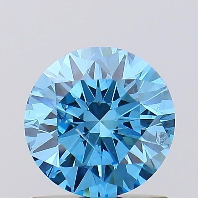 0.99ct ROUND Fancy Vivid Blue I1 Coloured Lab diamond