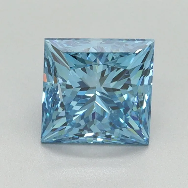 1.50ct PRINCESS Fancy Vivid Blue VS1 Coloured Lab diamond