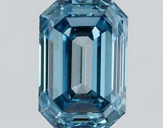 0.64ct EMERALD Fancy Vivid Blue VS1 Coloured Lab diamond