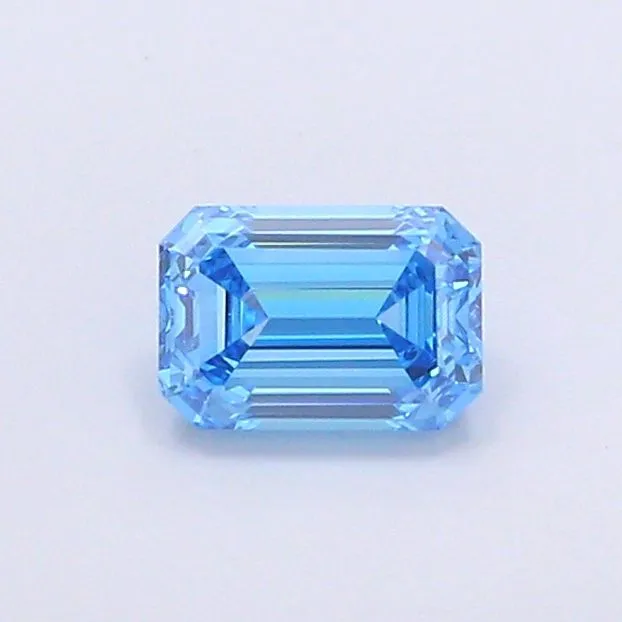 1.02ct EMERALD Fancy Vivid Blue VVS2 Coloured Lab diamond