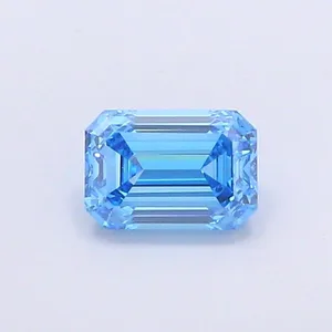 1.02ct EMERALD Fancy Vivid Blue VVS2 Coloured Lab diamond