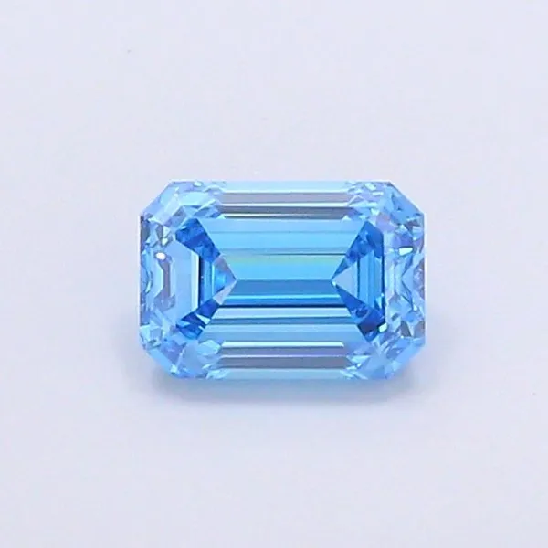 1.02ct EMERALD Fancy Vivid Blue VVS2 Coloured Lab diamond
