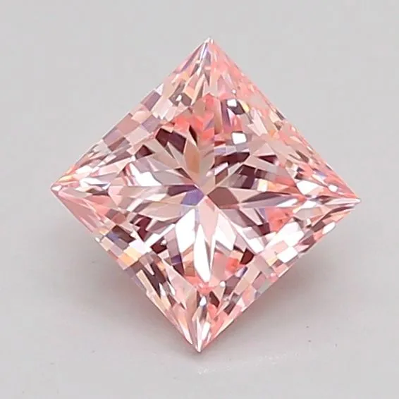 0.94ct PRINCESS Fancy Intense Pink VVS2 Coloured Lab diamond