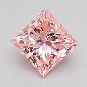 0.94ct PRINCESS Fancy Intense Pink VVS2 Coloured Lab diamond