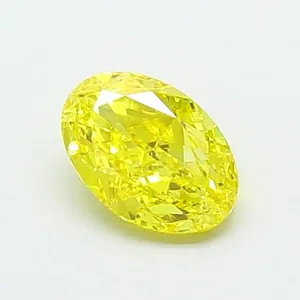 0.74ct OVAL Fancy Vivid Yellow VS2 Coloured Lab diamond