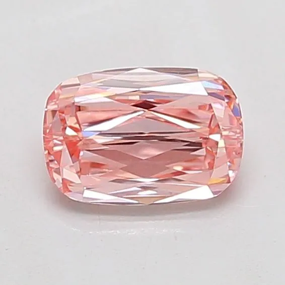 0.83ct CUSHION Fancy Vivid Pink VS1 Coloured Lab diamond