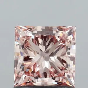 1.16ct PRINCESS Fancy Brownish Pink VS1 Coloured Lab diamond