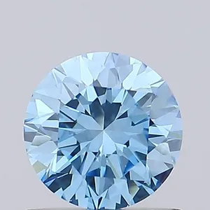 0.63ct ROUND Fancy Vivid Blue VS1 Coloured Lab diamond
