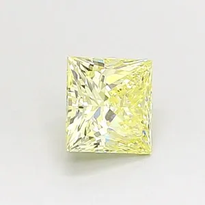 0.5ct PRINCESS Fancy Light Yellow VS1 Coloured Lab diamond