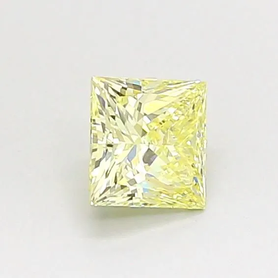 0.5ct PRINCESS Fancy Light Yellow VS1 Coloured Lab diamond